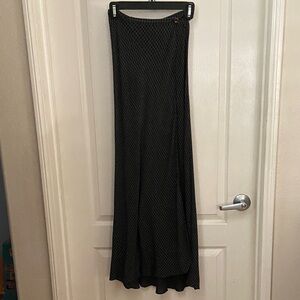 Max Studio Black Geometric Wrap-Around Maxi Skirt